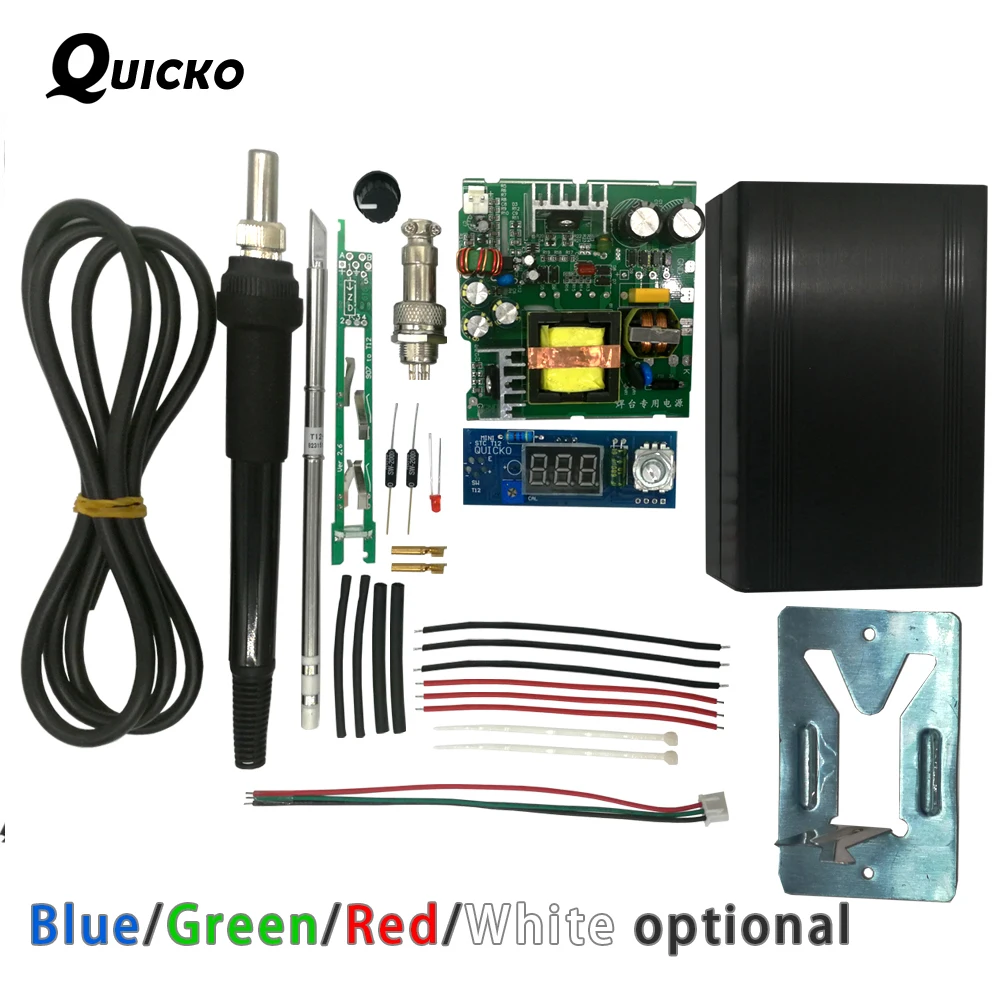 QUICKO STC T12 LED Digital Soldering Station DIY kits Temperature Controller new ver use for HAKKO T12 Handle vibration switch