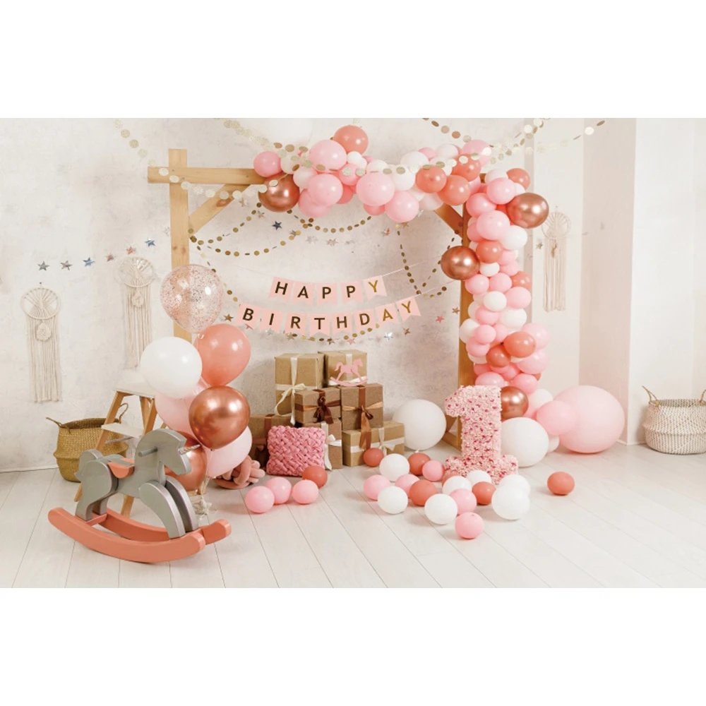 Nitree-telón de fondo para fotografía de bebé recién nacido, primer cumpleaños, globos, pastel, fiesta, utilería para estudio fotográfico