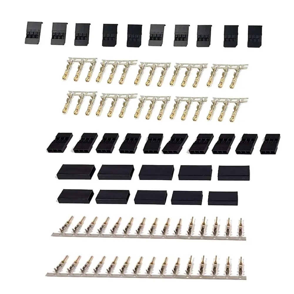 Conector de servoreceptor Jr Futaba, conector con bloqueo y terminales macho hembra chapados en oro, Kit de Pin de crimpado para batería RC, 5/10