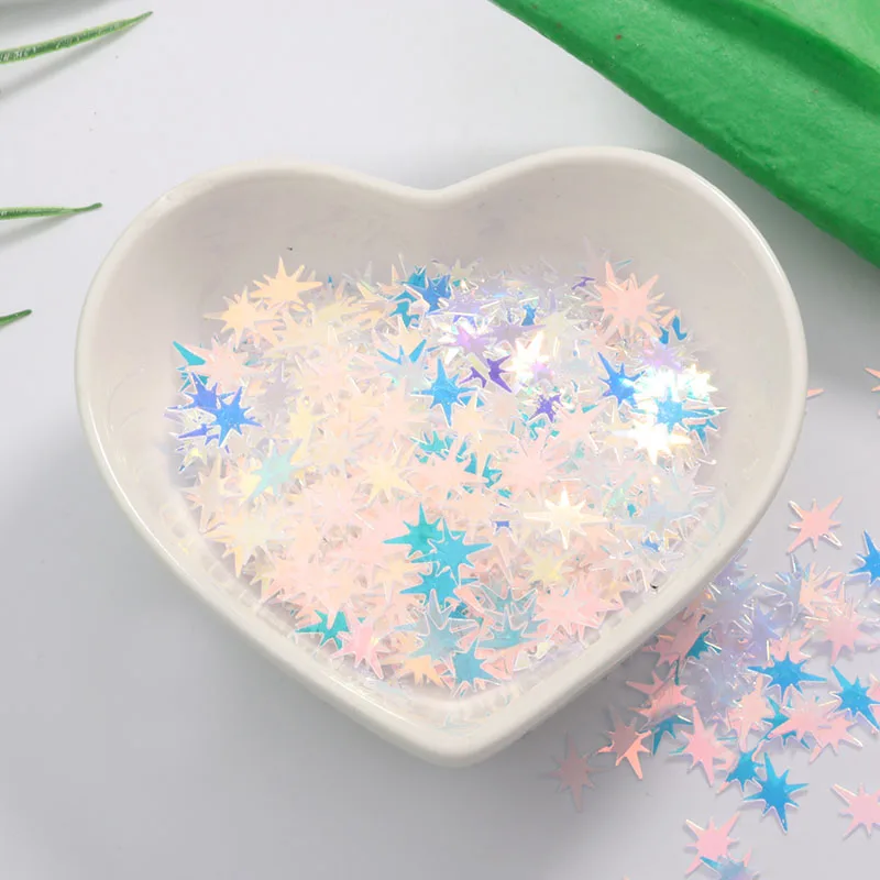 300Pcs/Pack Size 8*9mm Cross Star Shape Sequins Nail Sequin Paillettes Slime Art,Women DIY Craft,Wedding Decoration Confetti