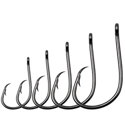 200Pcs Circle Fishing Hooks Saltwater High Carbon Steel Fishhooks Barbed Catfish Octopus Hooks Size 1/0-9/0 Tackle