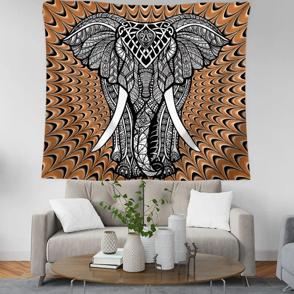 

PLstar Cosmos Watercolor Elephants Tapestry 3D Printing Tapestrying Rectangular Home Decor Wall Hanging New style-3