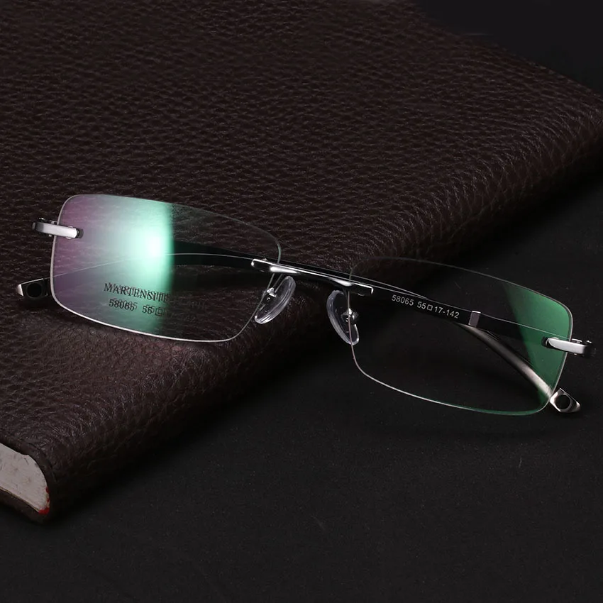 Men Rimless Glasses Metal TR90 Eyewear Male Clear Glasses Oculos De Grau Myopia Optical Oculos Gafas Opticas Frame