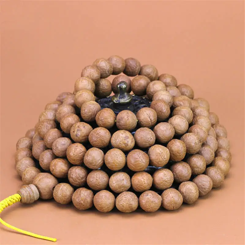 

BRO787 Fine Hand-picked Real Nepal Phoenix Eye Bodhi 108 Prayer Beads Mala 14-15mm