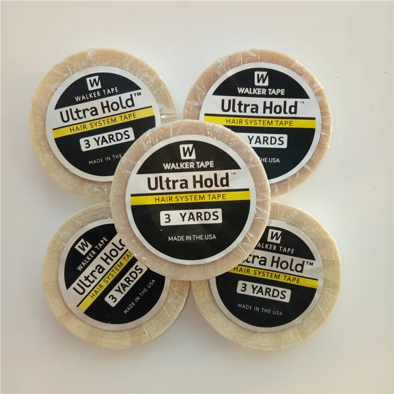 Peluca blanca de 0,8 cm, 1,0 cm y 1,27 cm x 3 yardas, cinta adhesiva de doble cara para cinta de extensión de cabello/tupé/Peluca de encaje