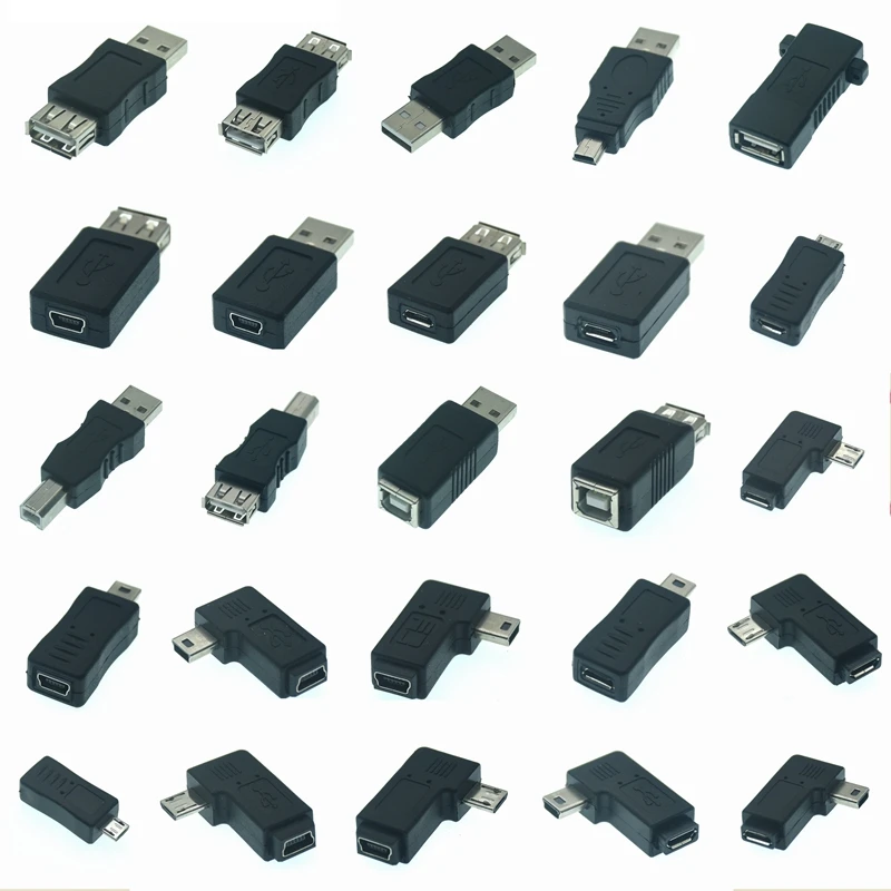 90 degree Left & Right Angled Mini USB 5Pin Micro Type B Female To Micro USB Male Data Charger Sync Printer Scanner Adapter