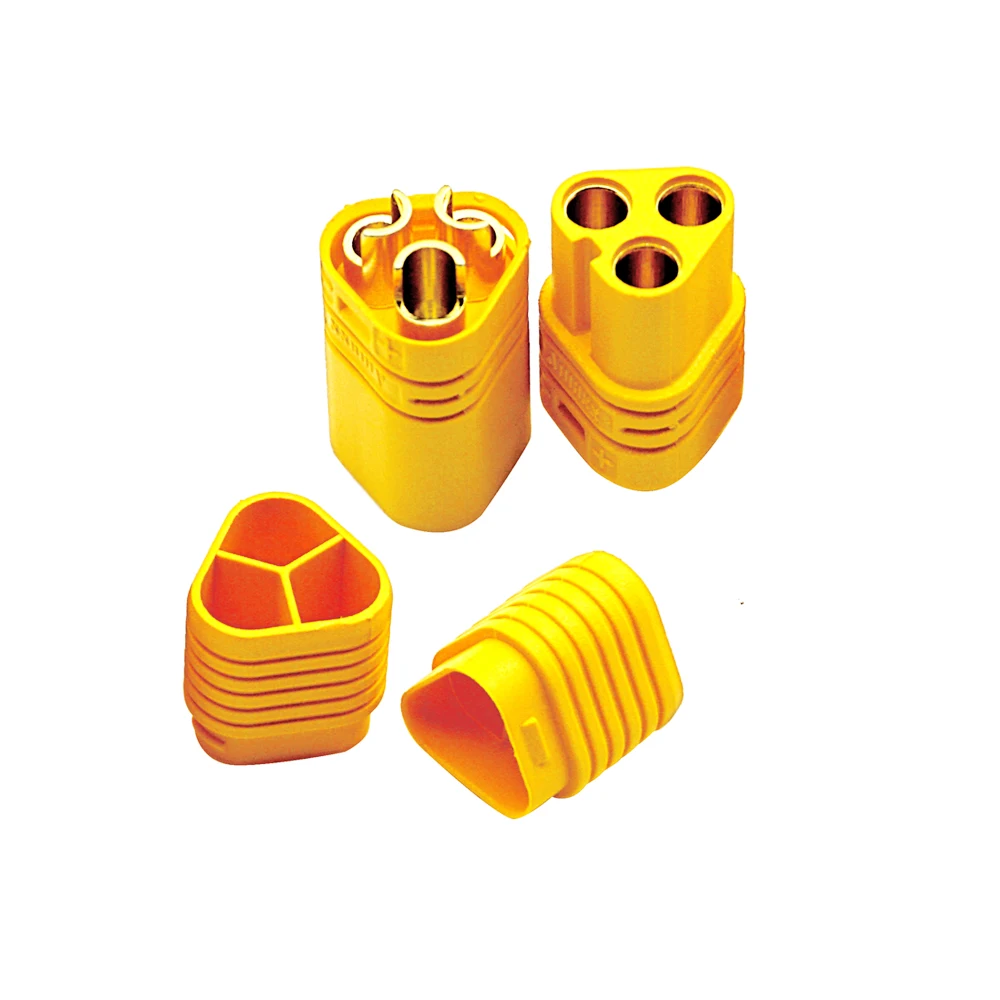 YEAHRUN Yellow MT60 3.5mm 3-pin Motor Connector Bullet Plug Set For RC Model Car Parts Accessories