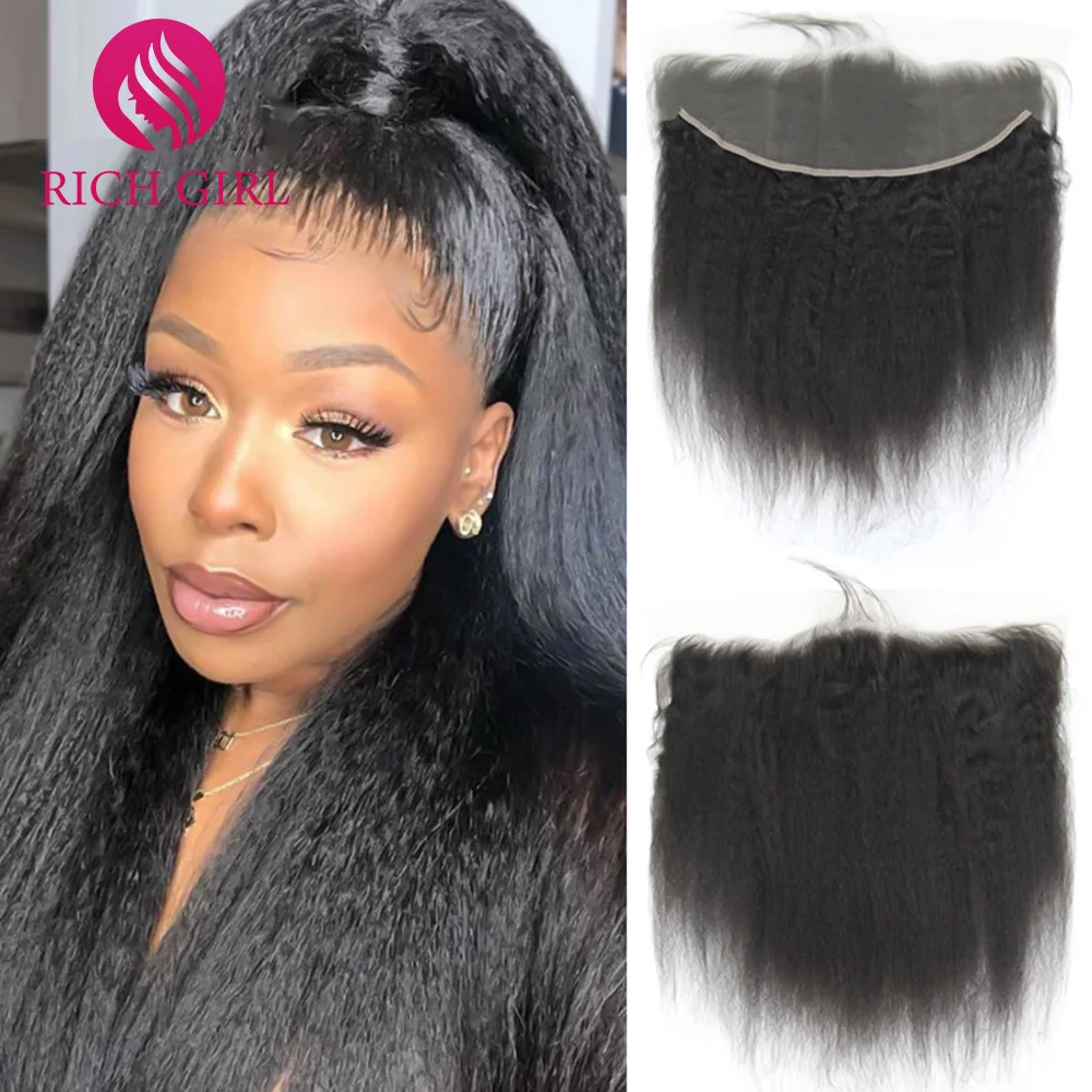 

4X4 6X6 Lace Closure 13X4 Lace Frontal Yaki Straight Closure Frontal Kinky Straight 100% Human Hair Pre Plucked Free Shipping