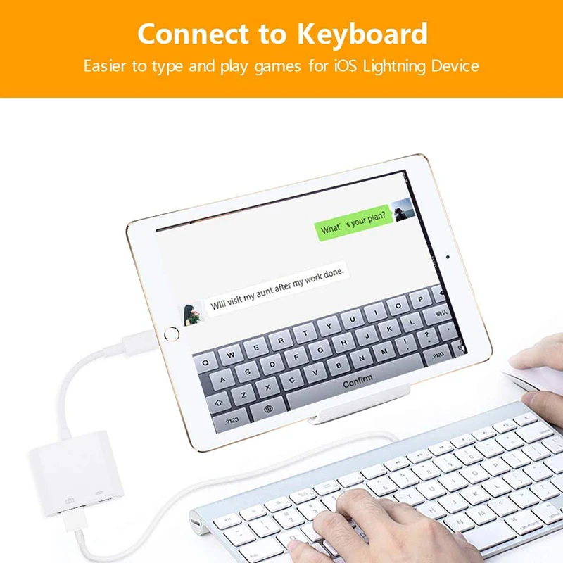 ใหม่8Pin ตัวแปลง USB สาย USB 3อะแดปเตอร์กล้องถ่ายภาพสำหรับ USB แฟลชไดร์ฟ U Disk การ์ดรีดเดอร์ SD เมาส์คีย์บอร์ด