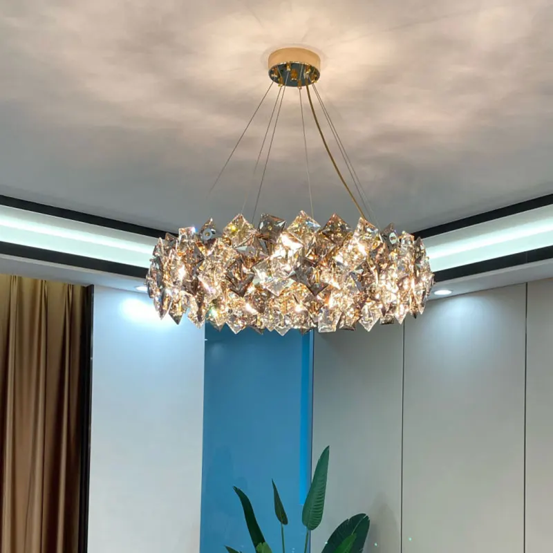 Pós-luz moderna lustre de cristal de luxo high-end atmosfera sala de estar sala de jantar cozinha nova iluminação led luz pingente