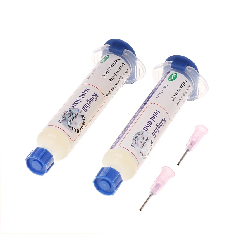 2 Pcs 10CC RMA-218 BGA Reballing No-Clean Reparatur Solder Flux Paste Mit Nadeln