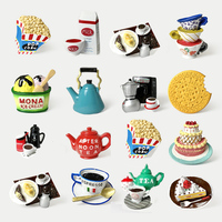 Teapot Tea 3d Fridge Magnets Cakes biscuit magnetic refrigerator paste children early education magnetic paste home decoration