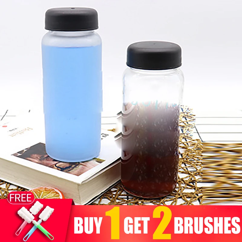 2025 new My 420ml Glass Sport Drink Water Bottle Travel Lemon Juice Fruit Transparent Leakproof Gourd My 500ML  Drinking Bottles