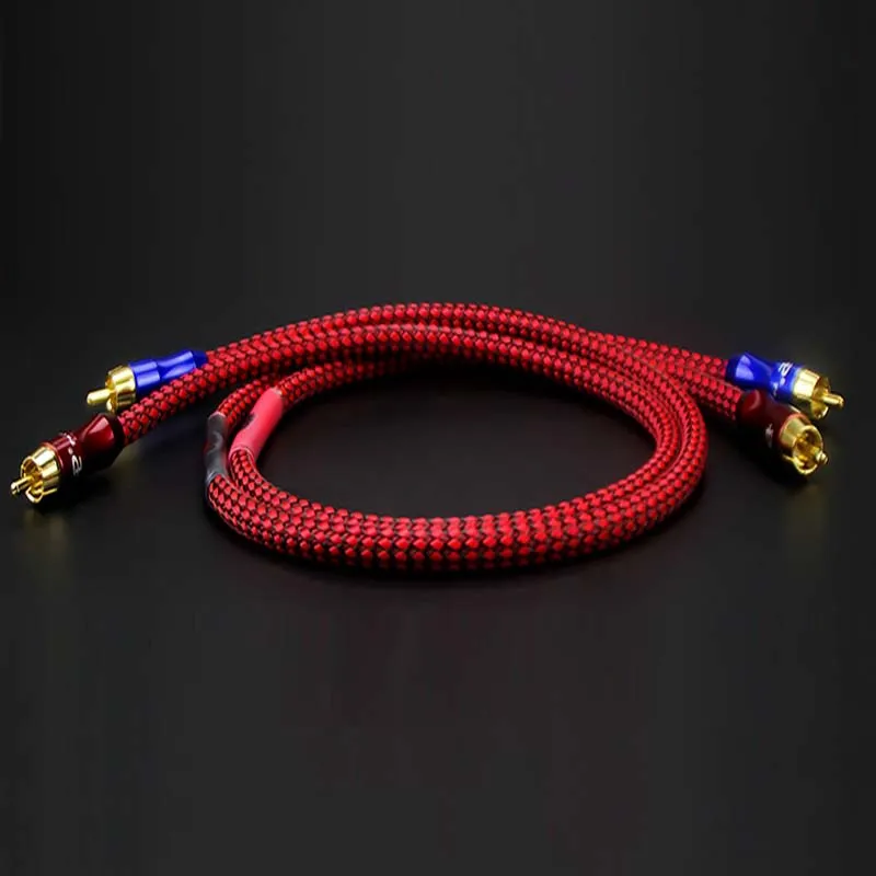 HiFi RCA Cable Hi-end CD Amplifier Interconnect 2RCA to 2RCA Male Audio Cable