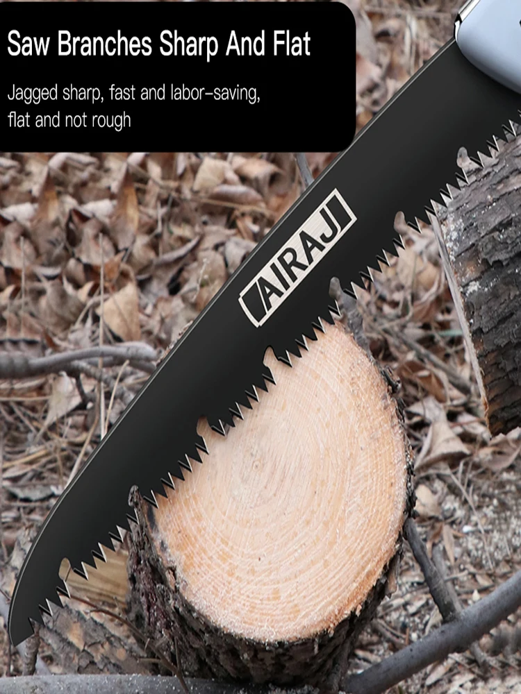 Airaj Folding Saw Compact Ontwerp 10 Inch Blade Hand Zaag Voor Hout Camping Droog Hout Snoeizaag Met Harde Tanden SK-5 Staal