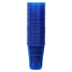 50 Pieces x Home Party Wedding Supplies, 8oz/220ml Blue Famous Service Impact Plastic Drinking Cup