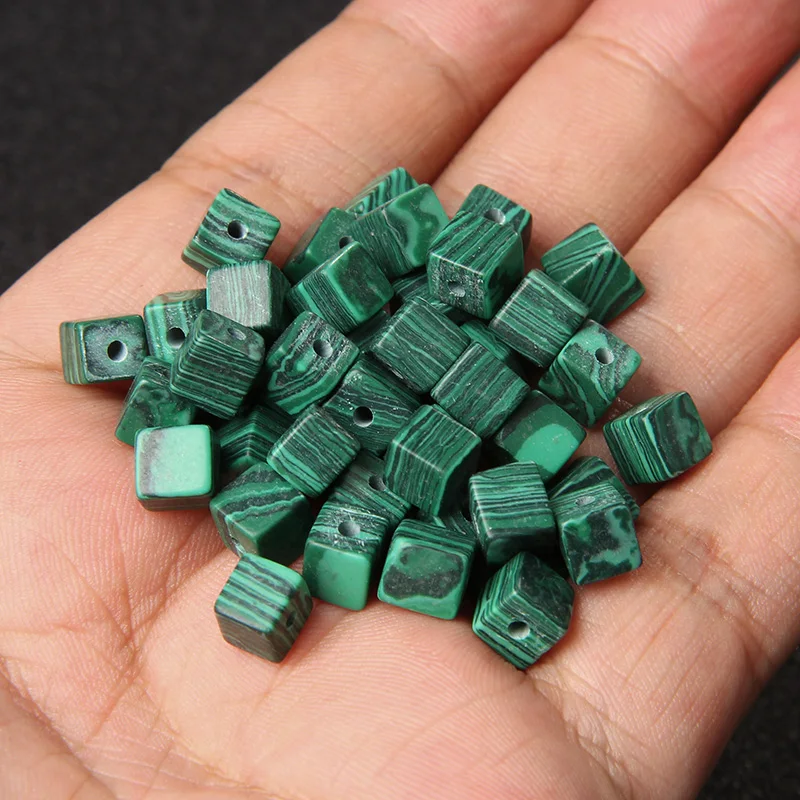 Wholesale 4/6/8mm Malachite Square Loose Spacer Bead Natural Stones Beads For DIY Bracelet Necklace Earring Jewelry Findings