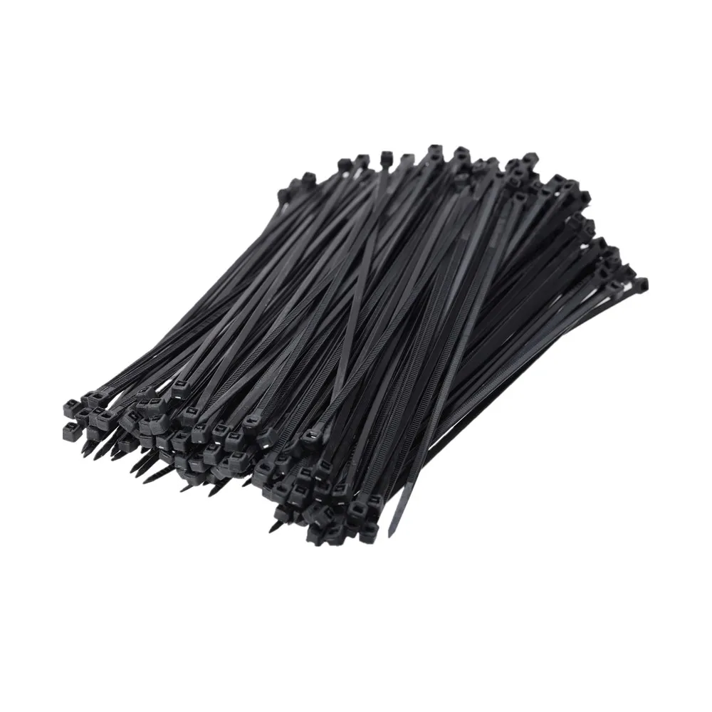 100pcs Cable Tie 4*150mm 4*200mm 4*250mm 4*300mm Black Zip Ties Self Locking Cable Zip Nylon 150mm 200mm Cable Tie