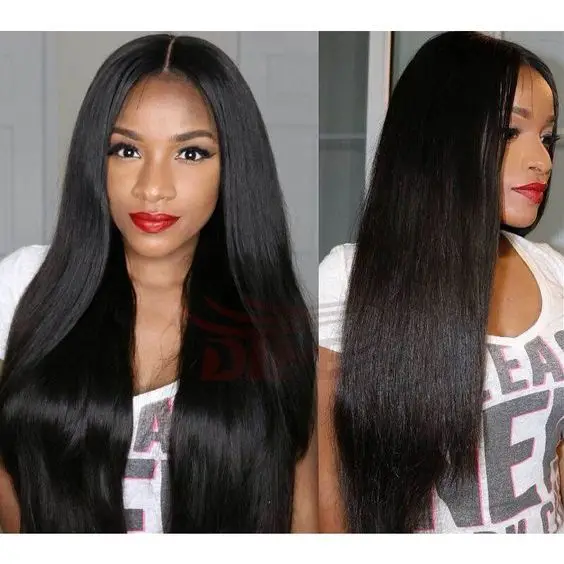 4S Light Yaki Straight Human Hair Bundles For Black Women Kinky Straight Hair Extension Brazilian Virgin Hair Weave 2&3 Bundles