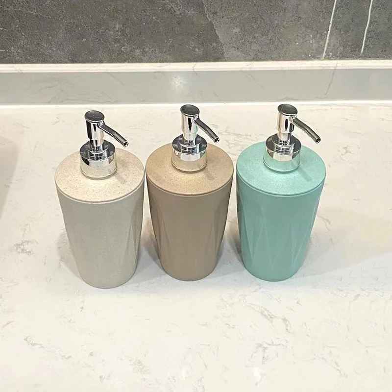 370ml Wheat Straw Liquid Soap Dispensers Bathroom Emulsion Dispensing Bottle Presser Soap Dispensers