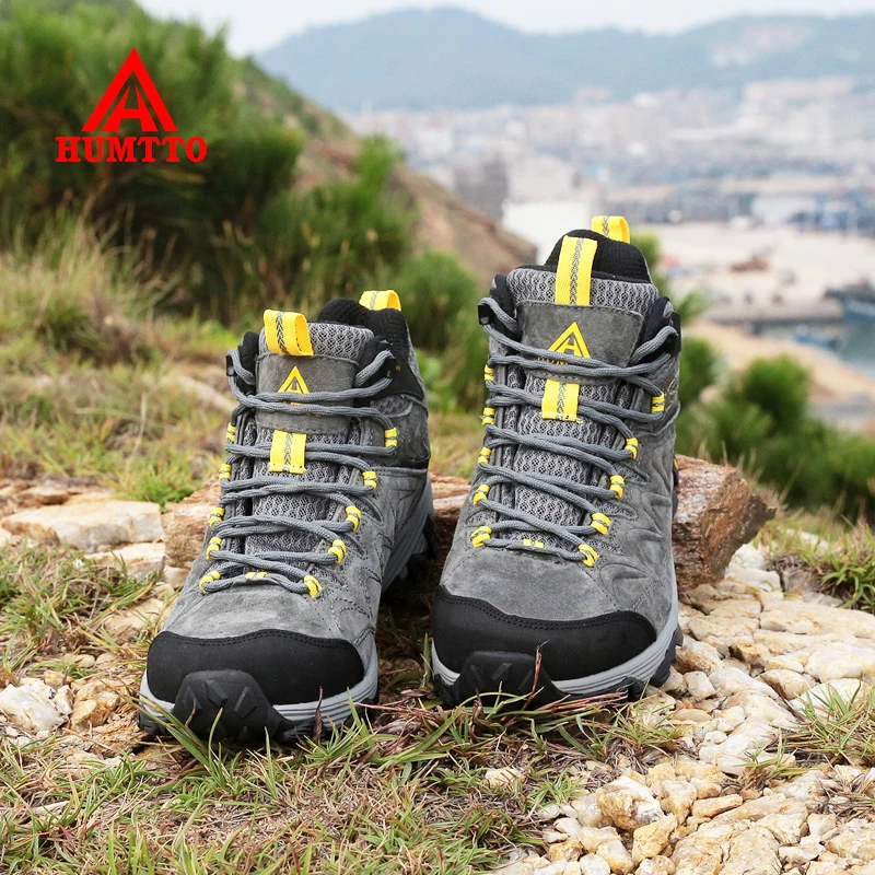 HUMTTO Hiking Shoes Man Waterproof Sneakers for Men Leather Trekking Boots Mens Camping Hunting Mountain Tactical Ankle Boots