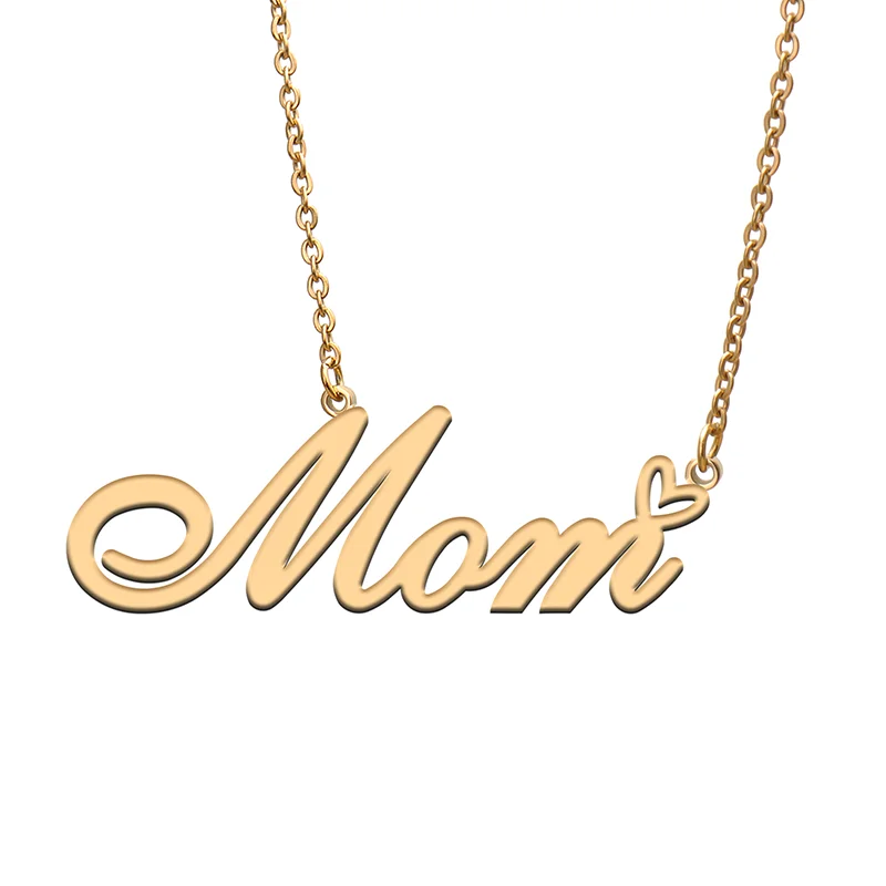 

Mom Name Tag Necklace Personalized Pendant Jewelry Gifts for Mom Daughter Girl Friend Birthday Christmas Party Present