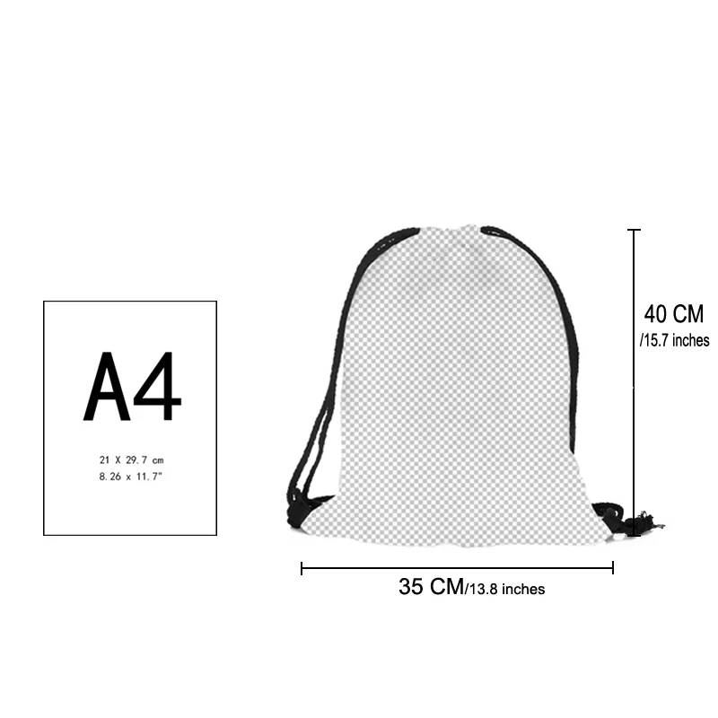 Personal Customozed Drawstring Bag Boys Girls Gift DIY Logo Photo Canvas Backpack Students Shopping School Trave Shoulder Bags