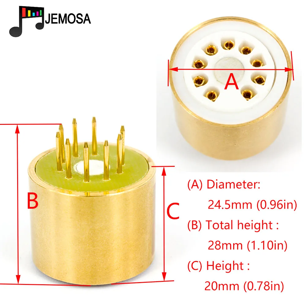 Tubo ecc808 (parte superior) para 12ax7 12au7 ecc81 ecc82 ecc83 tubo (inferior) 6.3v diy amplificador de áudio tubo de vácuo converter adaptador de soquete