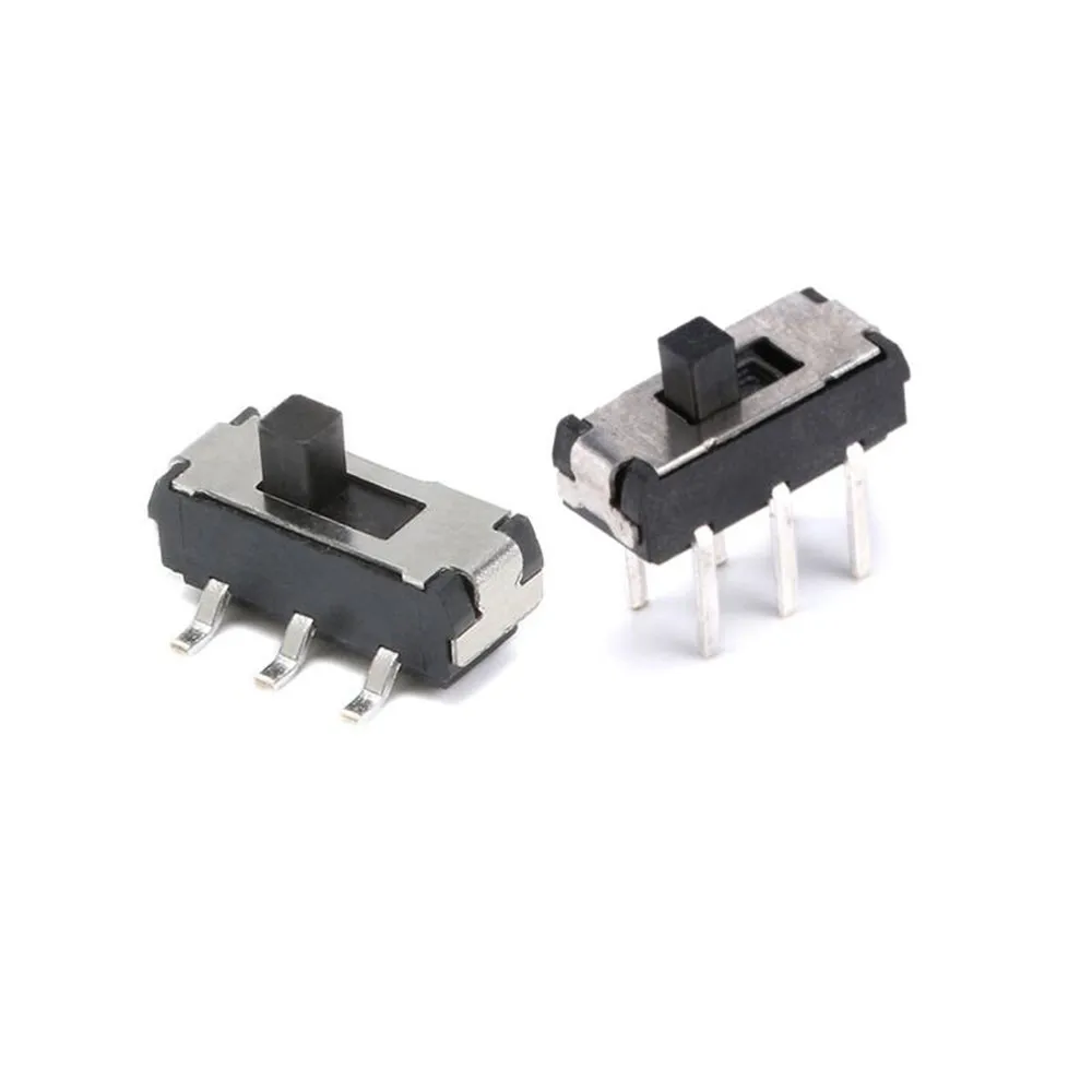 100PCS/1LOT MSS-22D18G2(2P2T) 9*3.5*3.5mm SMD/DIP Slide Toggle Switches 2 Gear 6PIN Handle:2MM