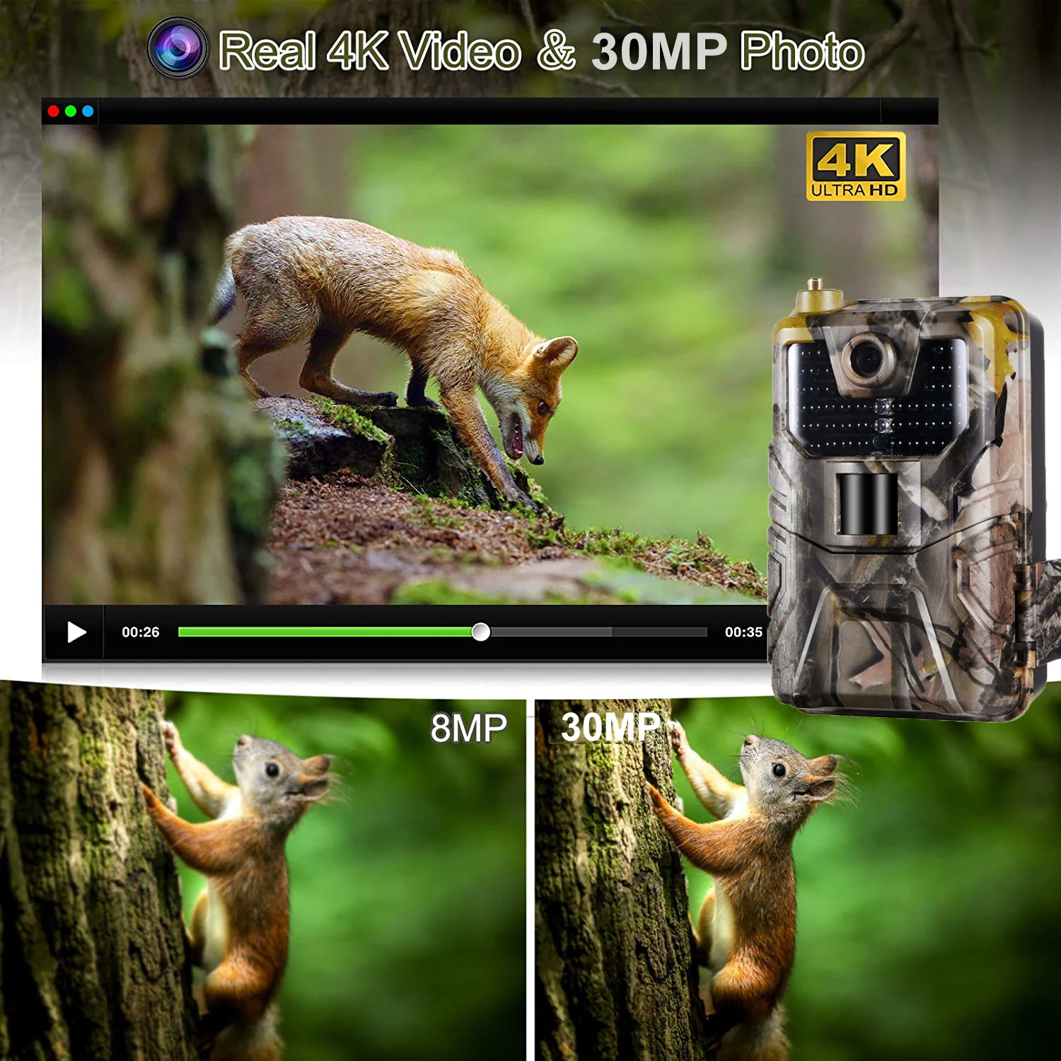 

APP Trail Camera 4K Live Broadcast FREE Cloud Service Hunting Photo Traps 4G 30MP Wildlife Cameras Night Vision HC900PRO