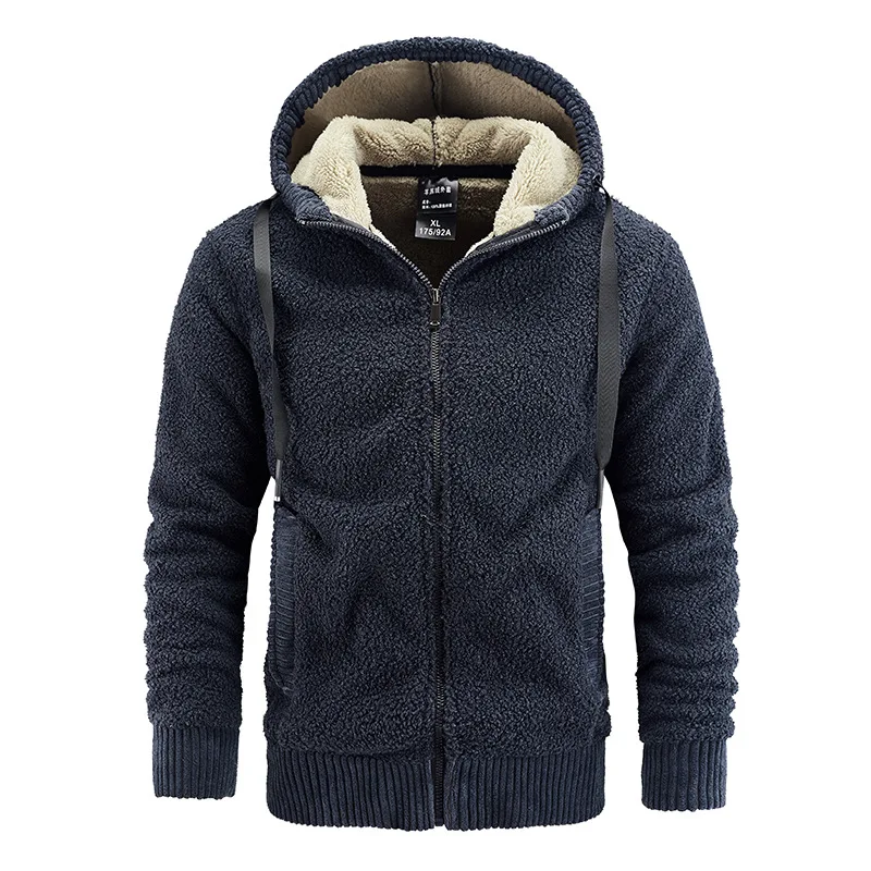 

Nice Winter Coat Men Jackets Long Sleeve Hooded Zipper Jacket Coat Mens Warm Fleece Jacket Outerwear Veste Homme Soft Shell