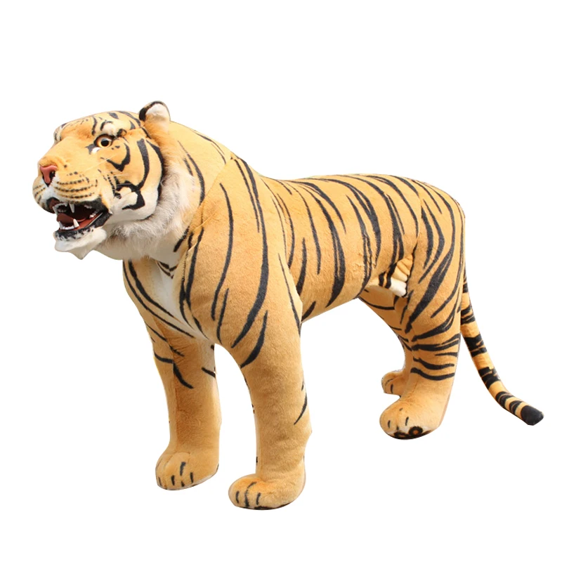 high simulation large animal plush toy standing tiger lion leopard birthday gift teaching photography props home showroom deco