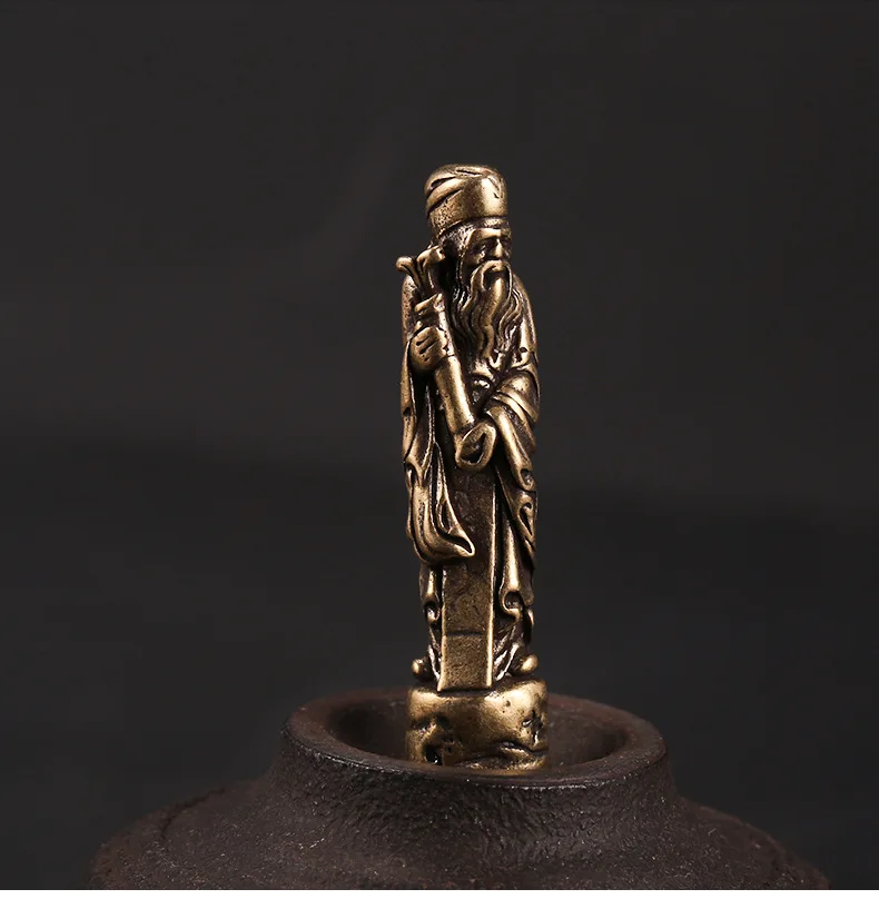 Handmade retro Brass The Eight Immortals Crossing  the Sea statue DIY desktop ornament Miniature Fitting Pendant accessories a52
