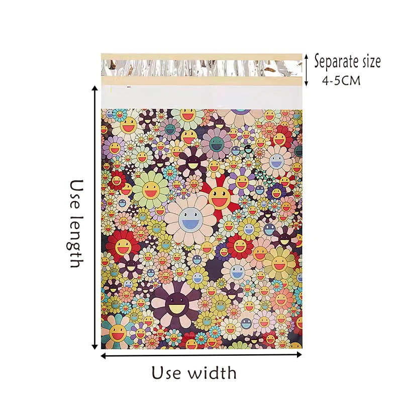 50pcs/Lots Floral Pattern Courier Bag Storage Bags Mailing Bags Waterproof Bag Self Adhesive Seal Plastic Package Shipping Bags