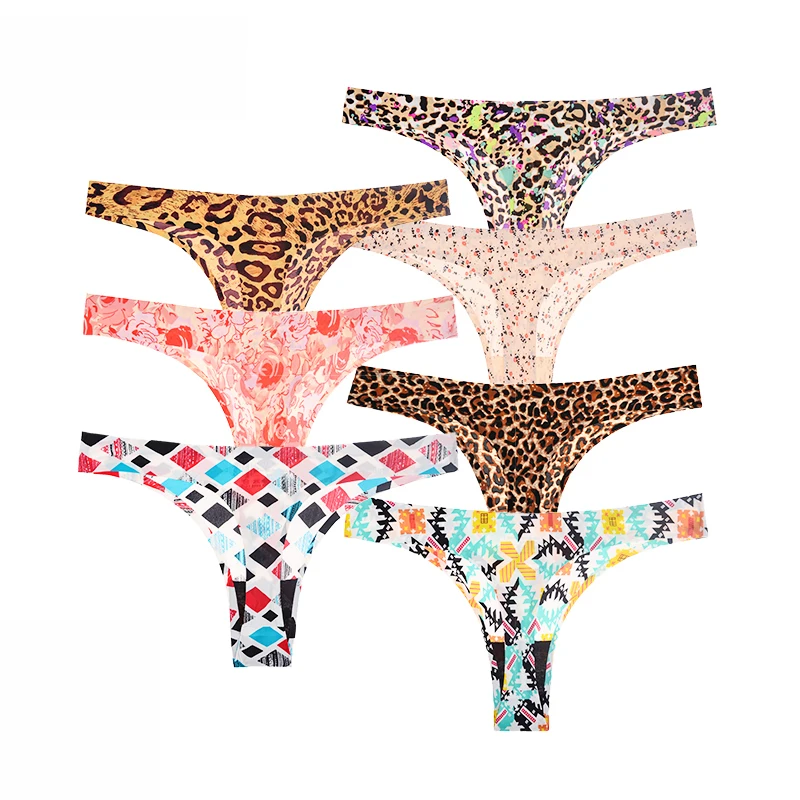 1 Pcs Women\'s Panties Sexy Thong Leopard Female T-back Woman Underwear G-string Seamless Women\'s Intimates Underwear BANNIROU