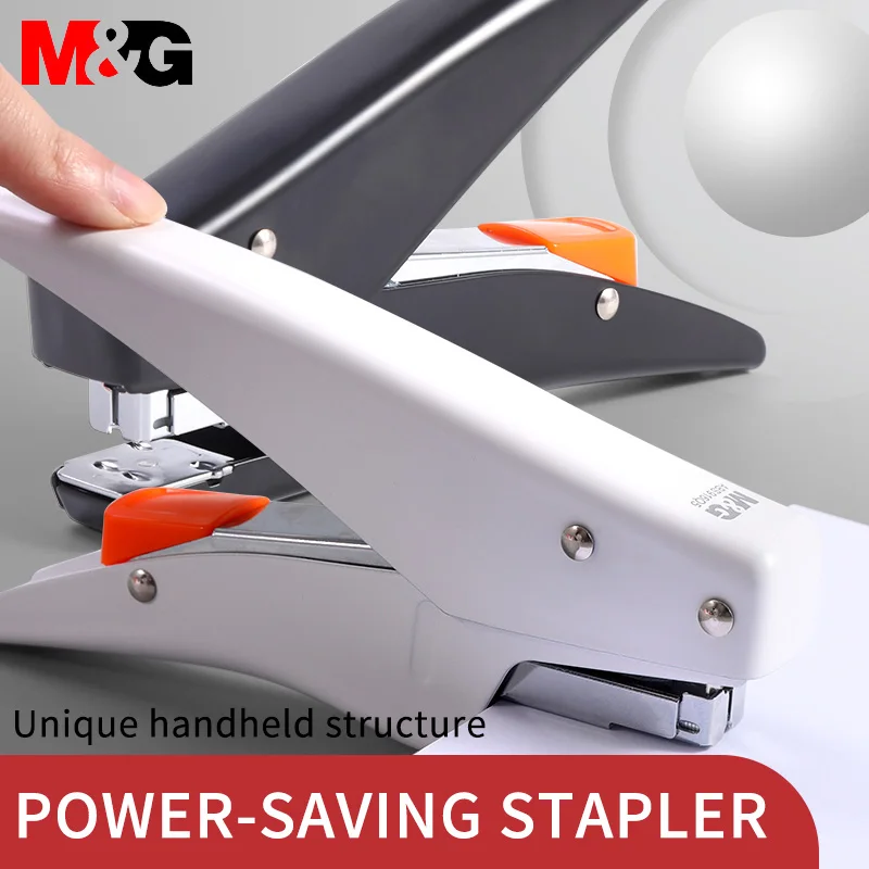 High Quality M&G Stationery Stapler Machine Black White Color Durable Metal Portable Staplers Office Supplies