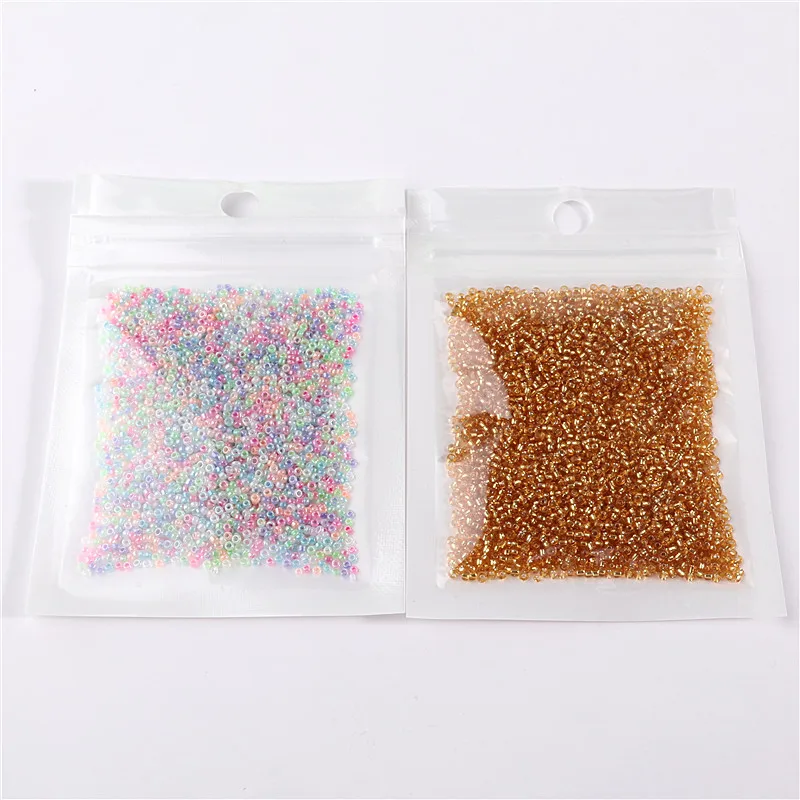 10g(1440 pezzi) 15/0 1.5mm argento foderato colore rotondo perline di vetro perline distanziatori cechi per fai da te perline di vetro perline