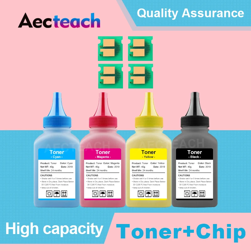 Aecteach 1Set Color Toner Powder & Chip CRG329 Compatible for Canon I-sensys LBP7018C LBP7010C LBP7010 LBP 7010 7010C LBP-7018C