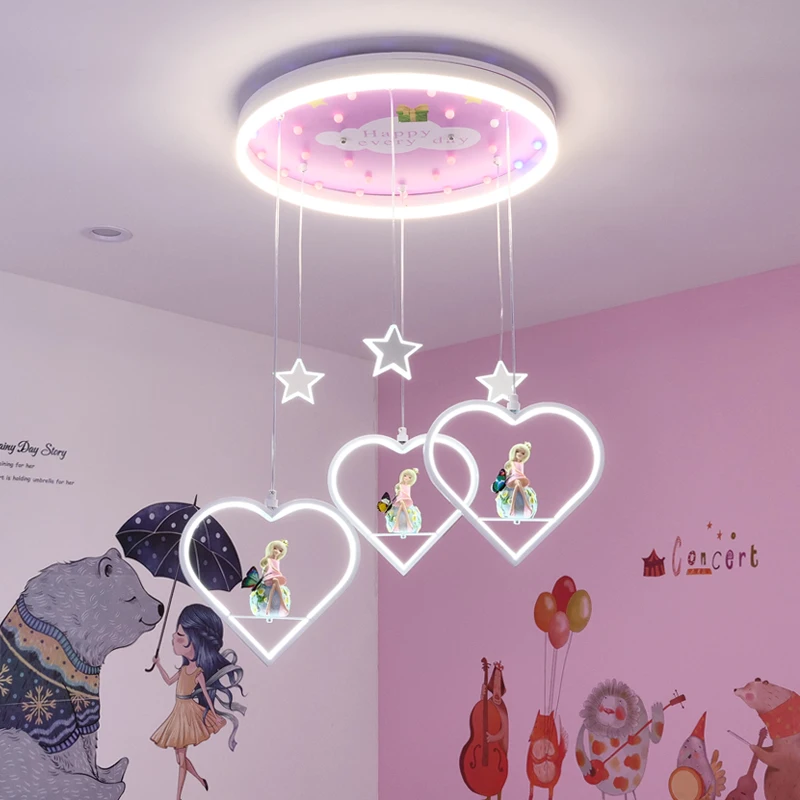 Children girl bedroom decor led lights for room indoor chandelier lighting chandeliers ceiling lamps for living room decoration