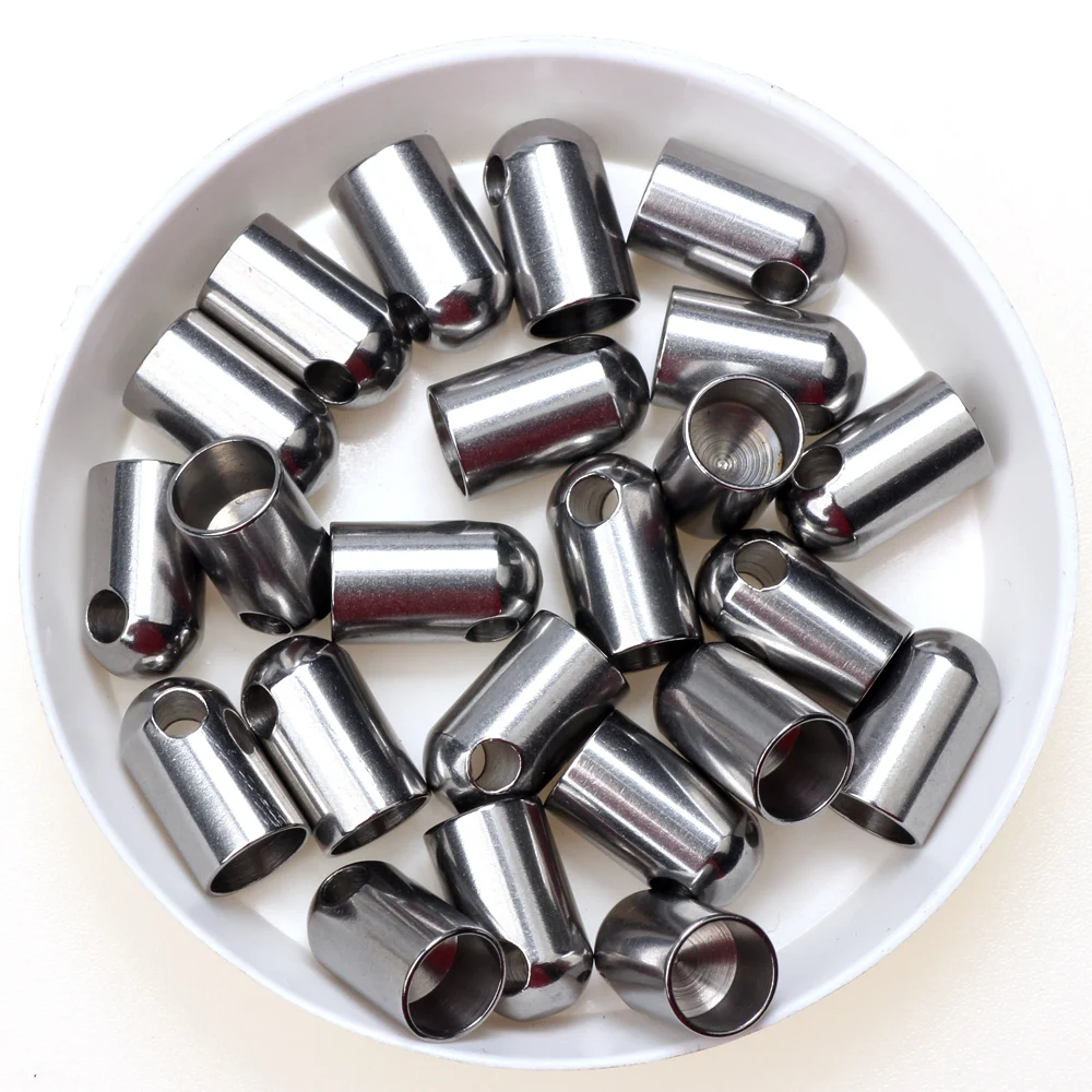 Inside Diameter 1mm-6mm Stainless Steel Clasps Hooks Cords End Caps For Bracelet Necklace DIY Jewelry Findings Making