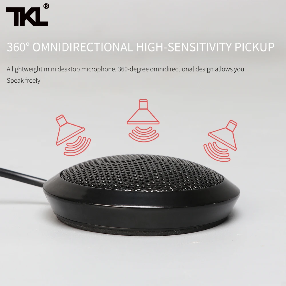 TKL USB مكثف ميكروفون متعدد الاتجاهات منضدية ميكروفون لاجتماع الكمبيوتر المحمول صوت ميكروفون لاقط مباشر
