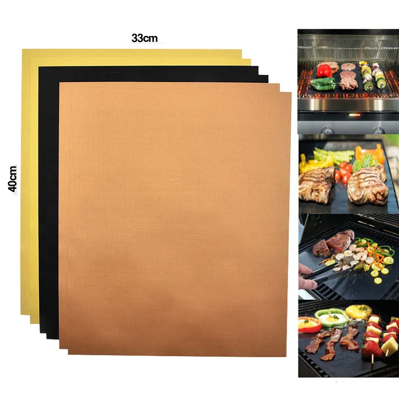 

BBQ Grill Mat Barbecue Outdoor Baking Non-stick Pad Reusable Cooking Plate 40*30cm for Party PTFE Grill Mat Accessories