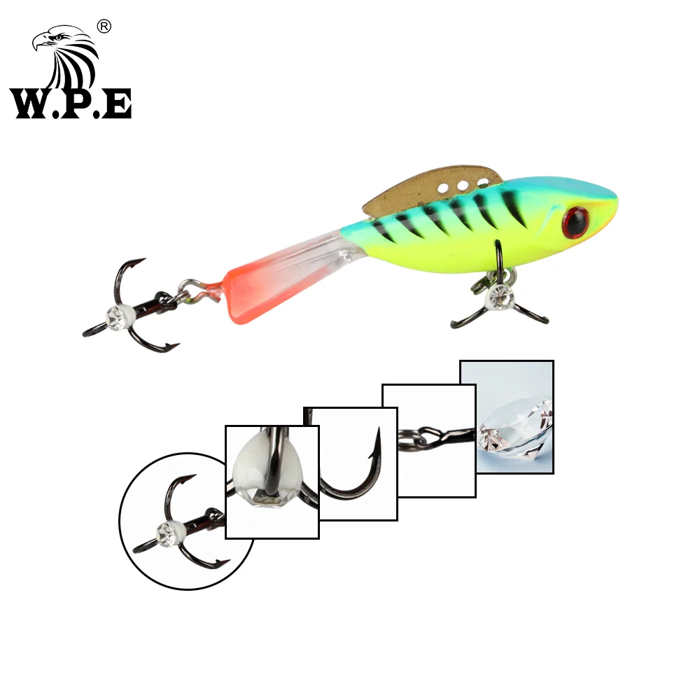 W.P.E Ice Winter Fishing Lure 1pcs 46mm/55mm 15color Hard Lure Balancer Fishing Tackle Lead Jigging Artificial Bait for Ice