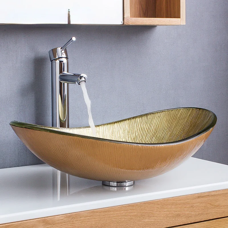 Golden Hand Painted Bathroom Use Standard Sizes  Boat Countertop The world's only with a service life of 60 years