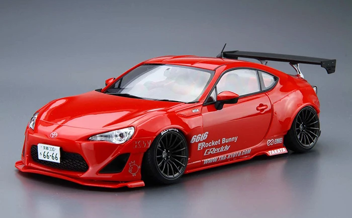 1/24 AOSHIMA plastic assembled car model toy  86 ZN6/86 Rocket Bunny GREDDY&ROCKET DIY assembled model kit #06186/06187