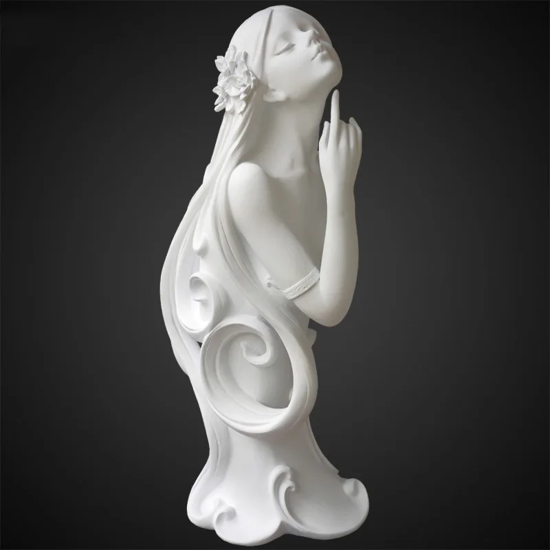 EUROPEAN RESIN SEXY WOMAN PLASTER FIGURE DECORATION HOME PORTRAIT SCULPTURE ORNAMENTS OFFICE CHARACTER STATUE FURNISHING CRAFTS