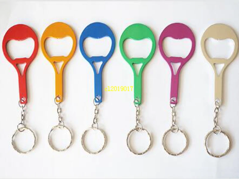 

Tennis racket bottle opener aluminum bottle opener color beer bottle opener can be customized logo