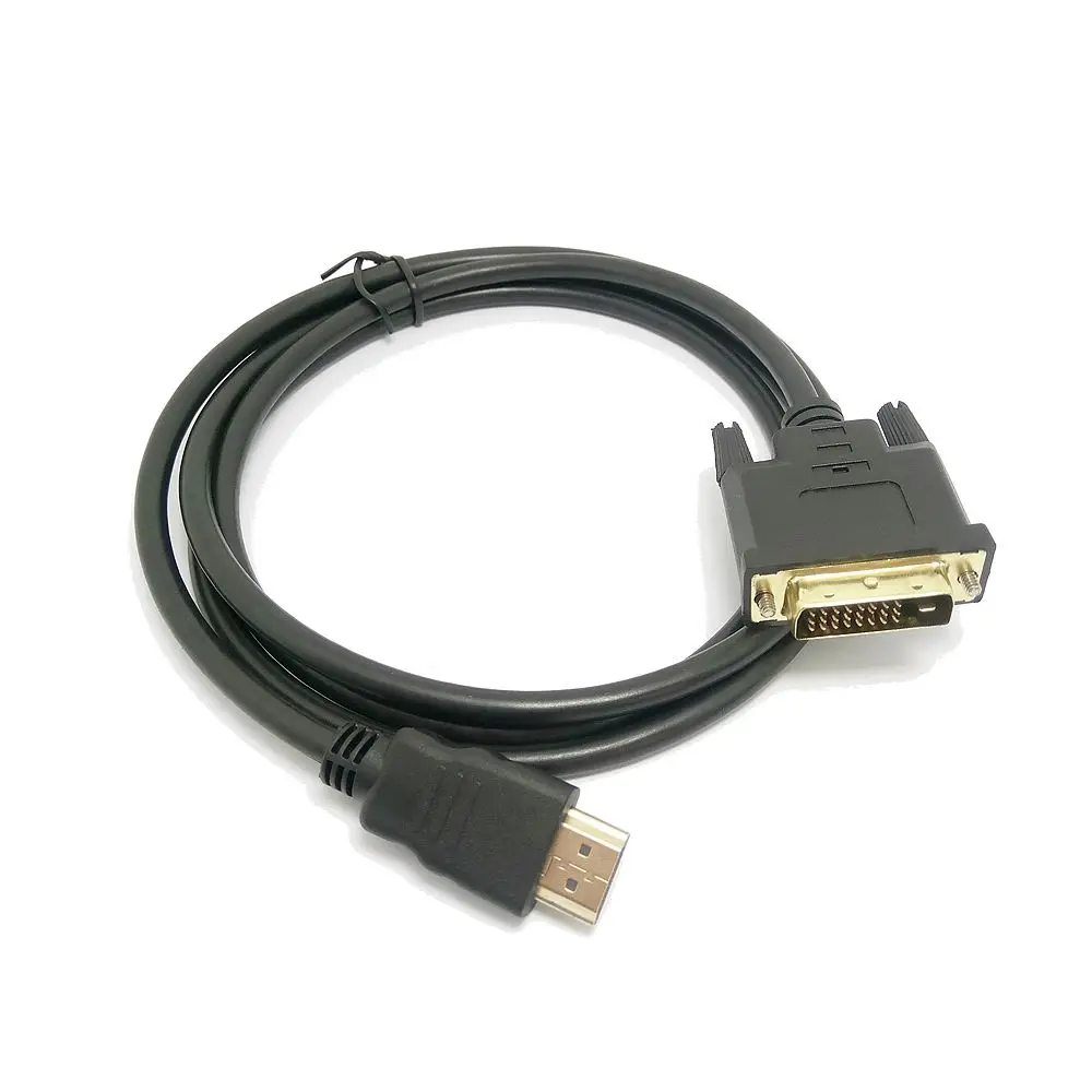 3D 1080P HD-compatible to DVI Cable adapter DVI-D 24+1 pin Male to Male Gold plated for Monitor HDTV Projector PS4 DVI to HD