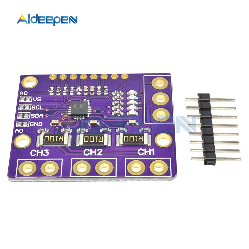 IIC I2C INA3221 Triple-Channel Shunt Current Power Detector Module Power Supply Voltage Monitor Sensor With Pins Replace INA219