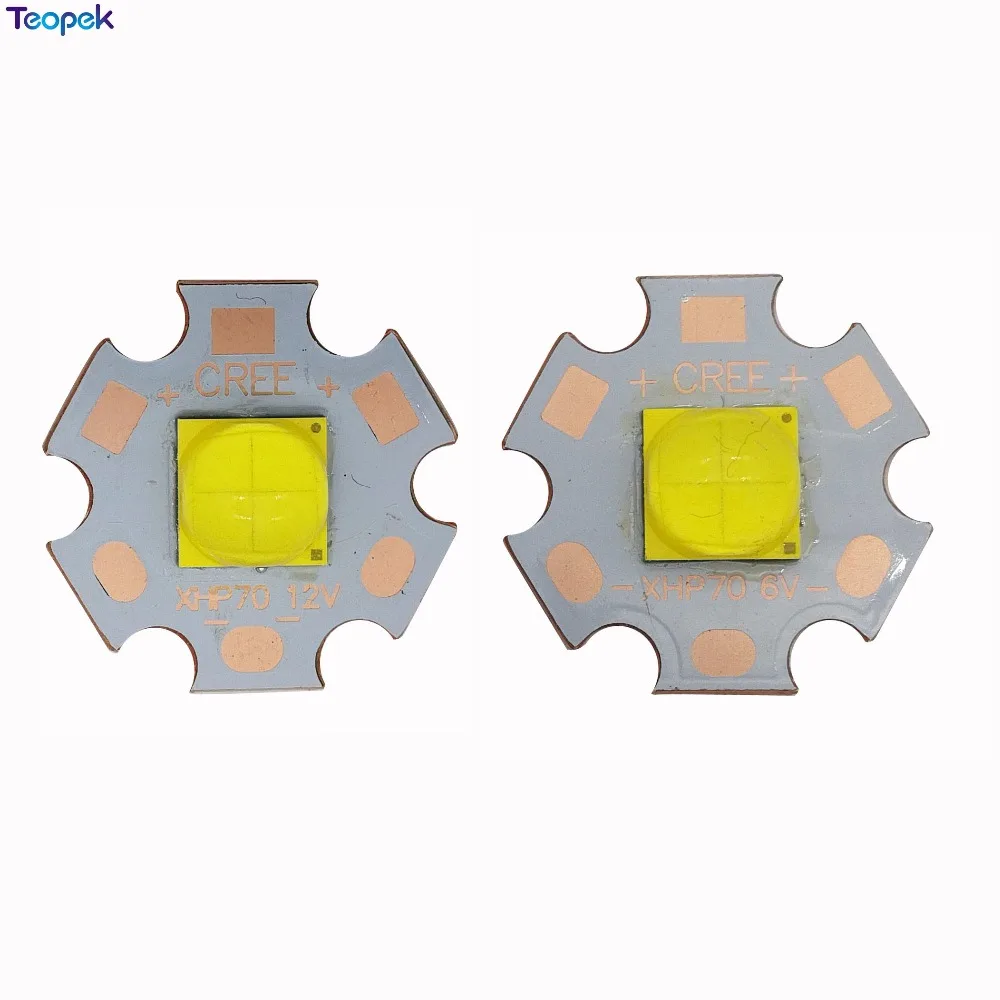 XHP70.2 White 6500K / Neutral White 5000K Warm White 3000K High Power LED Emitter With 20mm/16mm DTP Copper MCPCB